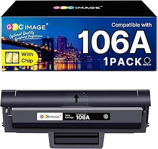 خرطوشة حبر بديلة لطابعة اتش بي 106A W1106A متوافقة مع الطابعات الليزر 107a 107r 107w MFP 135a 135r 135w 137fnw 135wg 137fwg من جي بي سي ايميج (أسود، قطعة واحدة)
