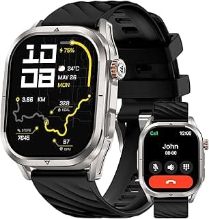 ساعة ذكية P10 للرجال مقاومة للماء مع GPS وشاشة 1.3 بوصة - فضي