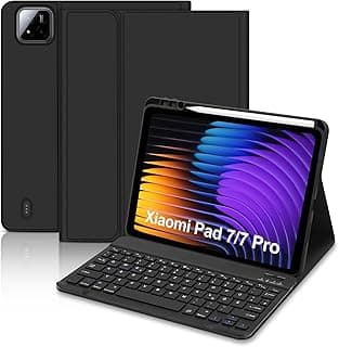 Case with Keyboard for Xiaomi Pad 7/Pad 7 Pro 11.2 Inch (QWERTZ Layout), Magnetic Removable German Keyboard with Pencil Holder for Xiaomi Tablet 7, Black