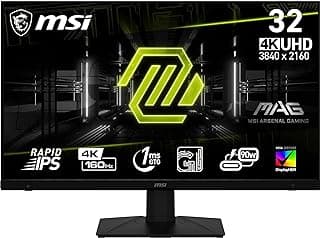 شاشة ألعاب ماج من ام اس اي 4K من ماج بتقنية IPS سريعة 160Hz و1 مللي ثانية جي تي جي و90 وات نوع C وشاشة HDR 400 وتقنية AMD فري سينك مع وضع وحدة تحكم، 322UPF