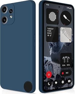جراب متوافق مع هاتف Nothing CMF Phone 2 Pro، جراب سيليكون سائل عالي الجودة، جراب حماية شامل للهاتف المحمول، مقاوم للخدش، بطانة ناعمة من الألياف الدقيقة (أزرق)
