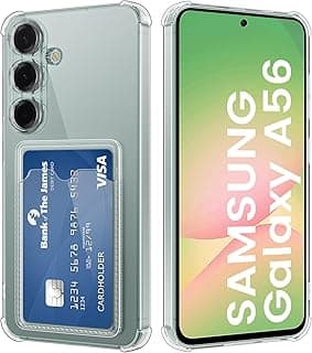 Crystal Case for Samsung Galaxy A56 with Card Slots Wallet Protective Cover Silicone Slim Soft TPU Transparent Anti-Scratch Case