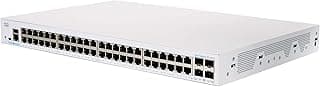 محول قنوات ارسال الاشارة المدارة CBS350-48T-4G من سيسكو بيزنس، 48 منفذ جي اي، 4x1G اس اف بي (CBS350-48T-4G)