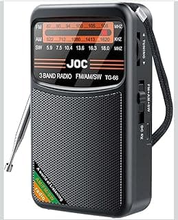 Joc 66 Portable DSP FM AM SW Mini Radio with Built-in Speaker, Headphone Jack 3.5mm, Telescopic Antenna