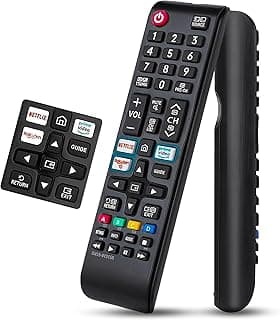 جهاز تحكم عن بعد بأزرار للتلفزيون/نتفليكس/خدمة Prime Video/راكوتين، جهاز تحكم عالمي لتلفزيون سامسونج، متوافق مع أجهزة سامسونج QLED UHD HDR LCD بإطار منحني 4K 8K يعمل بالطاقة الشمسية HDTV من سامسونج