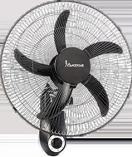 iHome Force Wall Fan, 5 Blade, 3 Speed, 18 Inch, Black