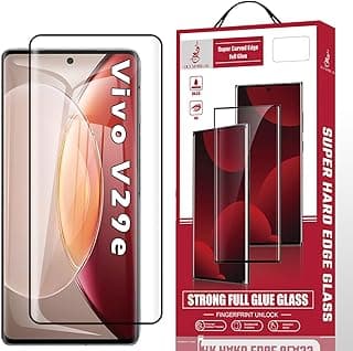 سكرين بروتكتور لهاتف Vivo V29e، زجاج مقوى ممتاز HD، مقاوم للخدش، بدون فقاعات، صلابة 9H، تغطية كاملة