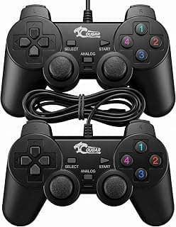 COUGAR-EGY USB Wired Gamepad for PC and Laptop, Dual Analogue Controller, Black, 2 Pack, Model 2082