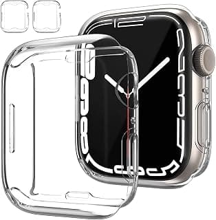 Pack of 2 Case for Apple Watch 10 46 mm Protective Case with Screen Protector, Hard PC 360° All-Round Anti-Scratch Anti Dust Ultra Thin Protective Case for Apple Watch 10 46 mm - Transparent