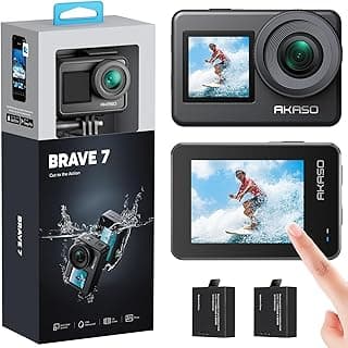 كاميرا اكشن Brave 7، كاميرا تحت الماء مقاومة للماء IPX8، دقة 4K حقيقية 20MP، واي فاي، شاشة لمس، دعم ميكروفون خارجي، تحكم صوتي، كاميرا للفلوج