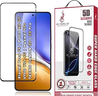 اسكرينة حماية زجاج مقسى لهواتف شاومي Poco F4/POCO X3 GT/VIVO Y36 4G/هواوي Y7a/TECNO CAMON 20/CAMON 20 Pro، صلابة 9H مضادة للخدش، متوافقة مع الجرابات