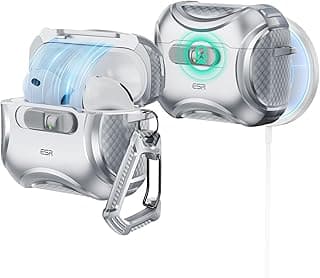 جراب حماية ESR لـ AirPods Pro 3 (2025) متوافق مع AirPods Pro الجيل الثالث (كابل USB-C)، ماج سيف بسيط، حماية من السقوط، فتح سهل، سلسلة Cyber، رمادي