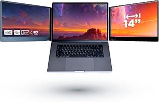 Revolutionize your work with Dual Laptop Screen - Plug and Play 14" FHD 1080P IPS (macOS/Windows/Linux) - Triple Laptop Screen for Maximum Productivity