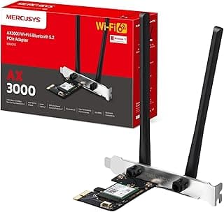 MA80XE AX3000Mbps Dual-Band 5.2 PCIe WiFi Adapter for PC, WiFi 6 Bluetooth Adapter with Two Antennas, OFDMA, MU-MIMO,Low Latency, ideal for Game and 4K,Latest WPA3,Windows 10-11