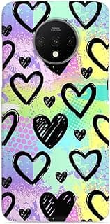 Bright Pattern Hearts Silicone Printed mobile case compatible with Oneplus 7T