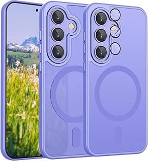 Grabist Magnetic Case for Samsung Galaxy A57, Translucent Matte, Full Camera Protection, Shockproof Design, Compatible with Magnetic Stand For Samsung A57 (Light Purple, Samsung Galaxy A57 5G)