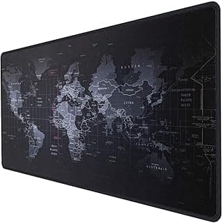 ماوس باد جيمنج INPHIC، مقاس XXL كبير 900x400x3 مم، مريح، قابل للغسل، غير قابل للانزلاق، سطح بنسيج مريح للكمبيوتر واللابتوب - خريطة العالم