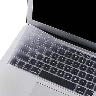 جراب لوحة مفاتيح سيليكون من موسيسو متوافق مع ماك بوك اير 33 سم A1466 A1369 2010-2017 ومتوافق مع ماك بوك برو 33/38 سم (مع/بدون شاشة ريتينا، الإصدار الأقدم 2015)، شفاف
