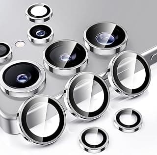 for Samsung Galaxy S25 Ultra Camera Lens Protector, Individual Lens Protectors, Scratch-Resistant Ultra-Thin Tempered Glass with Aluminum Ring Cover,Galaxy S25 Ultra Case Friendly (Silver)