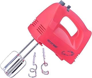 Electric Hand Mixer, 400W, 5 Speeds, Red, with 2 Kneading Weapons and 2 Stainless Steel Whisks
