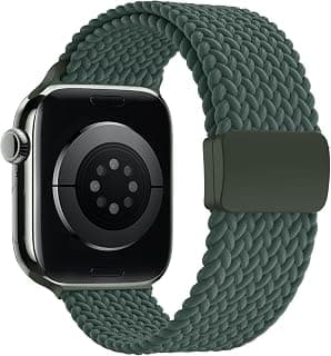 Sport Solo Loop Compatible with Apple Watch Band 42mm 44mm 45mm 46mm 49mm for Women Men,Magnetic Strap Stretchy Braided Wristband for iWatch Series 11 10 9 8 7 6 5 4 3 Ultra 3 2 1 SE SE2