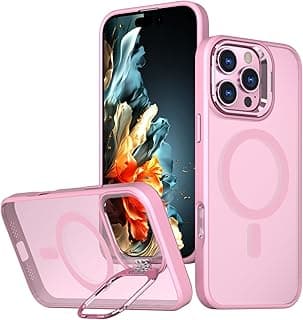 Designed Case Magnetic Wireless Charging with Kickstand Camera Slim Shockproof Military protecive Cover Case Compatible with IPhone 16 Pro (Pink)