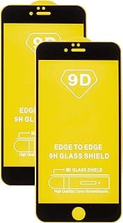 اسكرينة حماية زجاج مقوى (Tempered Glass) عالية الوضوح (عبوة 2 قطعة) لـ iPhone 6 Plus - شفاف أسود