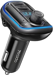 Next Store Bluetooth 5.0 FM Transmitter – Dual Port USB 3.1A Car Charger, Digital LED Display, RGB Lighting, TF Card & U-Disk, Built-in Microphone for Hands-Free Calling, Hi Music Player