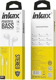 Stereo Handfree Earphone With Microphone Compatible with All Phones With AUX 3.5 MM Jack Model : j 01, White Color