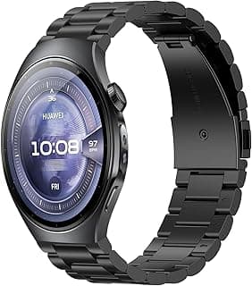 سوار ساعة 22 مم متوافق مع امازفيت Balance/Bip 5/Cheetah Pro/هواوي Watch GT4 46mm /3 46mm /Watch 4 Pro /4/Ultimate/Buds، سوار ستانلس ستيل