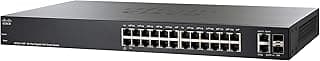سويتش ذكي SG220-26P بـ 26 منفذ جيجابت ايثرنت مع 2 منفذ جيجابت ايثرنت كومبو mini-GBIC SFP، طاقة 180W PoE، حماية محدودة مدى الحياة (SG220-26P-K9-NA)، أسود