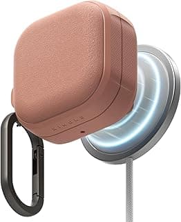 جراب Onyx مغناطيسي لسماعة سامسونج Galaxy Buds 4 Pro / 4 مع ميدالية [متوافق مع MagSafe] ملمس غير قابل للانزلاق ومضاد للبصمات، جراب حماية مضاد للصدمات - مرجاني