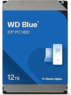 قرص صلب هارد HDD داخلي سعة 12 تيرابايت أزرق - 7200 لفة/الدقيقة، ساتا 6 جيجابت/ثانية، ذاكرة تخزين مؤقتة 512 ميجابايت من ويسترن ديجيتال، 9 سم - WD120EAGZ