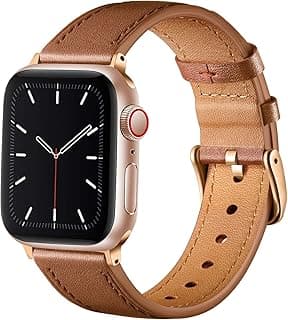 CeMiKa استراب متوافق مع ساعة ابل - استراب جلد طبيعي متوافق مع ساعة ابل 38mm 40mm 41mm 42mm 44mm 45mm و iWatch Series 7/6/SE/5/4/3/2/1، للرجال والنساء