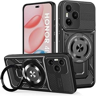 Case Cover Shock Resistant UNBLACK Protect Camera TPU + PC Compatible with Honor 400 Pro (Black)
