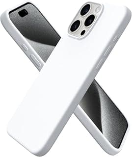 Compatible with iPhone 15 Pro Max Case 6.7", Slim Liquid Silicone 3 Layers Soft Gel Rubber Shockproof Protective Phone Cover with Anti-Scratch Microfiber Lining-White