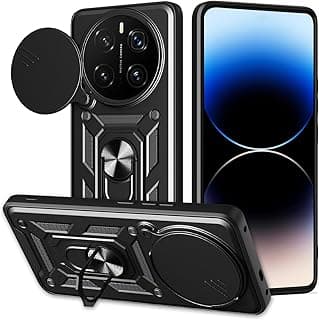جراب غطاء مقاوم للصدمات مع غطاء منزلق للكاميرا TPU + PC متوافق مع Honor Magic 7 Pro (أسود)