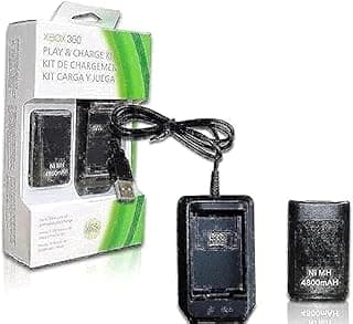 قاعدة شحن مع كابل شحن وبطارية قابلة لإعادة الشحن 4800mAh ليد تحكم Xbox 360