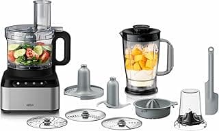 PureEase FP3233SI Compact Food Processor, Citrus Press, Spatula, Dough Tool, Plastic Multi Mill, 1.2 L Blender and 2.1 L Bowl Capacity, 800 Watts, Black