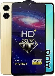 (For A06) HD Plus Glass Front Screen Protector, 9H Tempered, Full Glue Screen Compatiable with Samsung Galaxy A06 Black Frame (1)