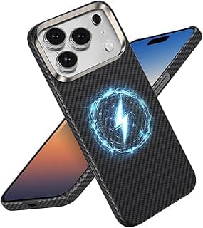 For 17 Pro Max Magnetic Case: Carbon Fiber Pattern Magnetic Protective Cover - Ultra-thin Slim Shell with a Caseless Feel & Compatible with Wireless Charging (Black, iPhone 17 Pro Max)