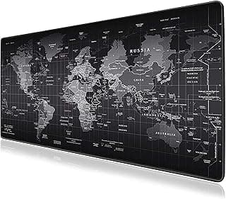 ELONSEY Gaming Mouse Pad, Non-slip 900x400mm Full Desk Pad XXL, Mouse Pad, Extended Large Desk Pad Non-Slip Base Gaming Desk Mat for PC Laptop and Computer (World Map)