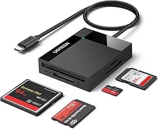قارئ كروت ذاكرة SD، محول 4 في 1 USB C لـ SD، سرعة 5Gbps، يدعم 4 كروت في وقت واحد لـ SD و CF و TF و MS متوافق مع iPad Pro و MacBook Pro/Air