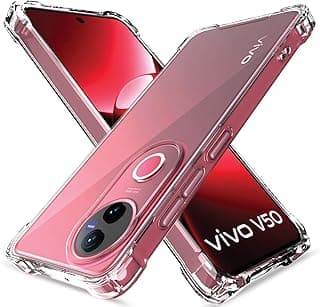 جراب شفاف من جوريلا شوب لـ Vivo V50 من سيليكون TPU ناعم، زوايا معززة وحماية كاملة للكاميرا - شفاف
