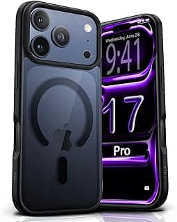 جراب شفاف بإطار أسود لهاتف iPhone 17 Pro - متوافق مع MagSafe