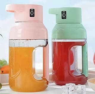 Portable Blender USB Rechargeable Easy Travel Blender with Built-in Handle 1.5L Total Capacity for Juice (2 Blenders)