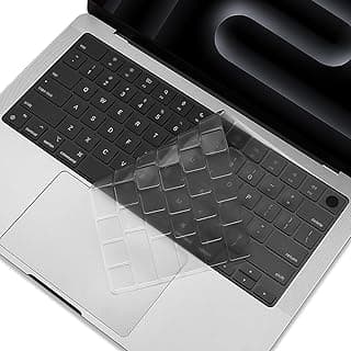 لوحة مفاتيح لجهاز ماك بوك برو M4 لجهاز ماك بوك برو 16 بوصة آبل M4 تشيب برو/ ماكس A3186 A3403 إصدار 2024 شاشة ليكويد اكس دي ار وشاشة تدعم خاصية اللمس من البولي يوريثين المقاوم للحرارة من أوجوس، شفاف