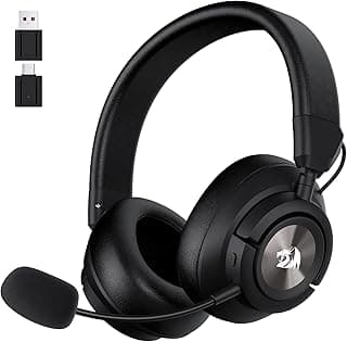 ريدراجون سماعة راس للالعاب H889، 2.4GHz/BT/سلكي, اسود