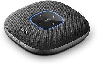 سماعة مؤتمرات PowerConf S3، 6 ميكروفونات، تسجيل صوت ذكي، بطارية 24 ساعة، تطبيق Soundcore، بلوتوث 5، USB-C، للمكتب والعمل من المنزل (أسود)