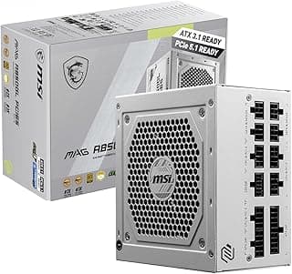مزود طاقة ايه تي اكس معياري بالكامل 850 وات - ماج A850GL PCIE5 أبيض من ام اس اي - (اكتيف بي اف سي/80 بلس جولد)